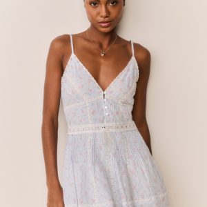 Zirelle Floral Cotton Lace-Trimmed Mini Dress