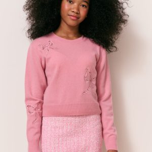 Girls Zolee Cashmere Bow Pullover
