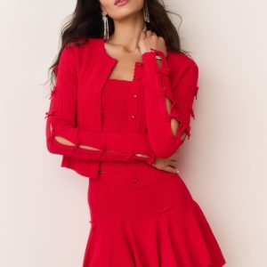 Zoriah Rib Pointelle Knit Cardigan