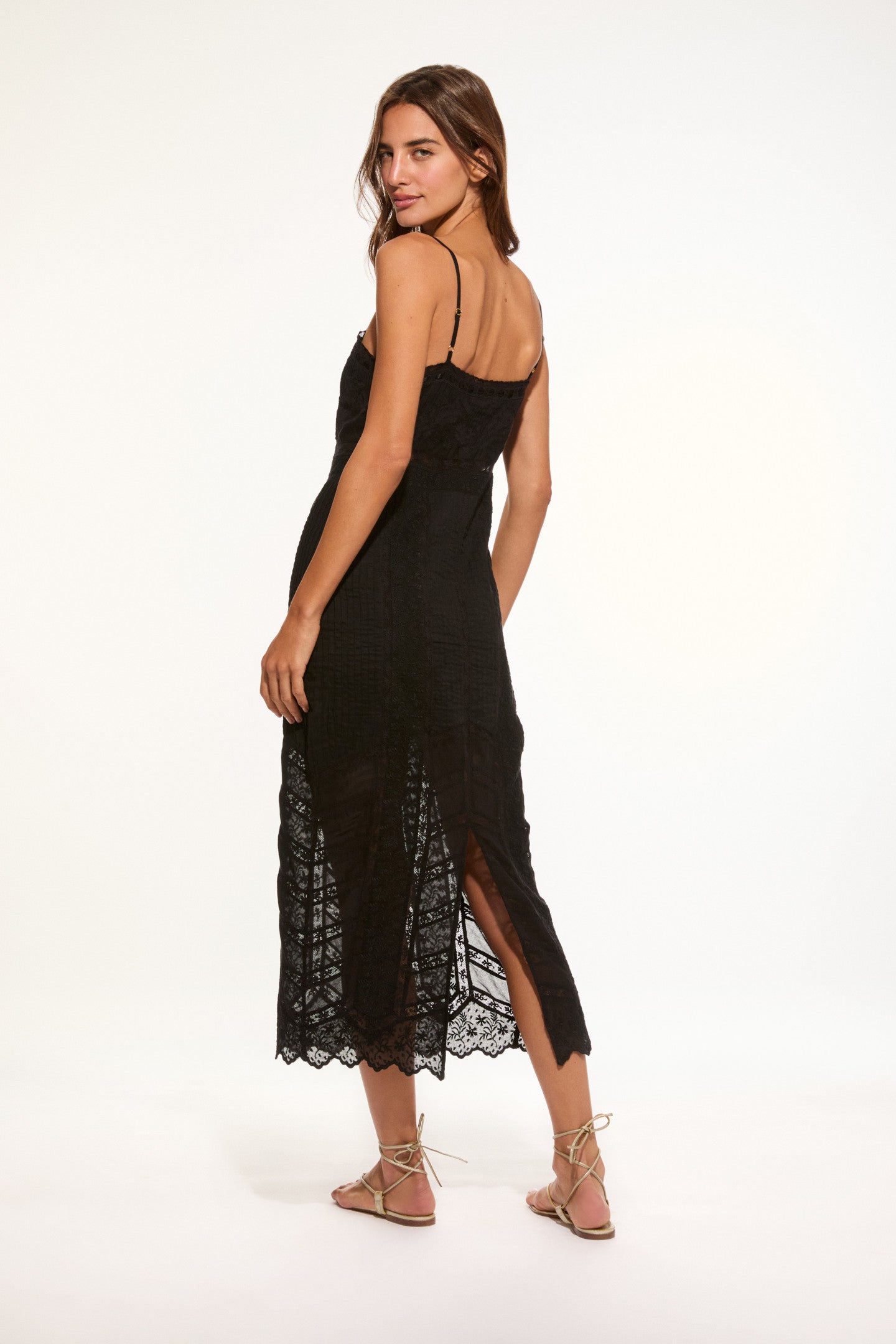 Celadine Cotton Lace-Trimmed Midi Dress - Image 4