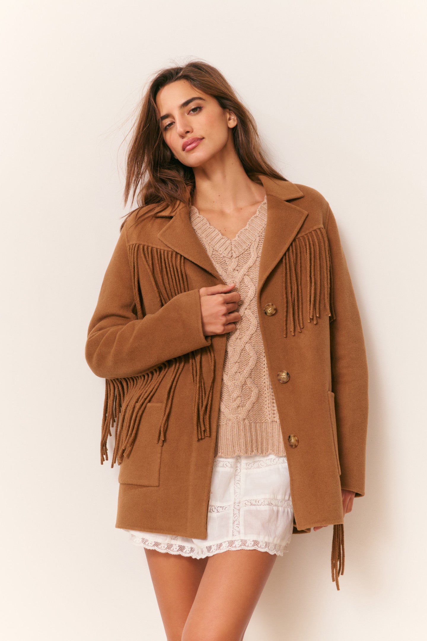 Maebella Wool Fringe Jacket - Image 3