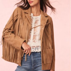 Geraline Suede Fringe Jacket