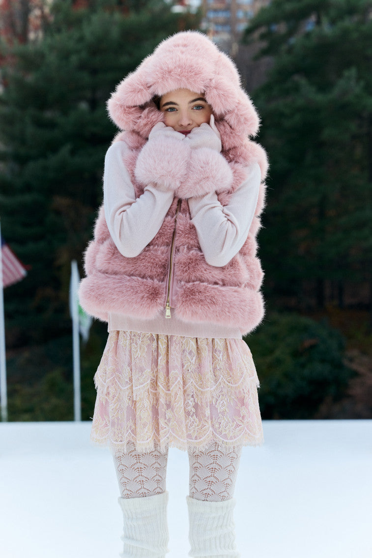 LoveShackFancy x MAX&MOI Adalia Wool-Cashmere Faux Fur Gloves - Image 8