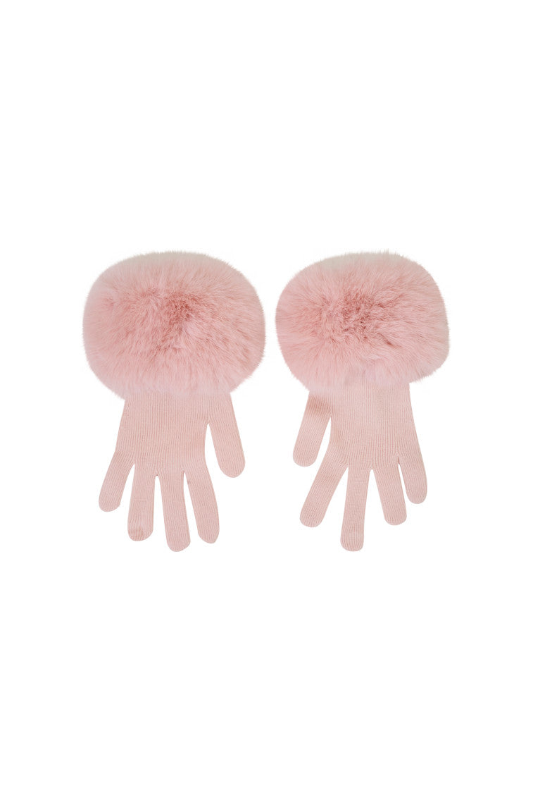 LoveShackFancy x MAX&MOI Adalia Wool-Cashmere Faux Fur Gloves - Image 4