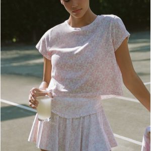 Rubin Bow Print Cropped Tee