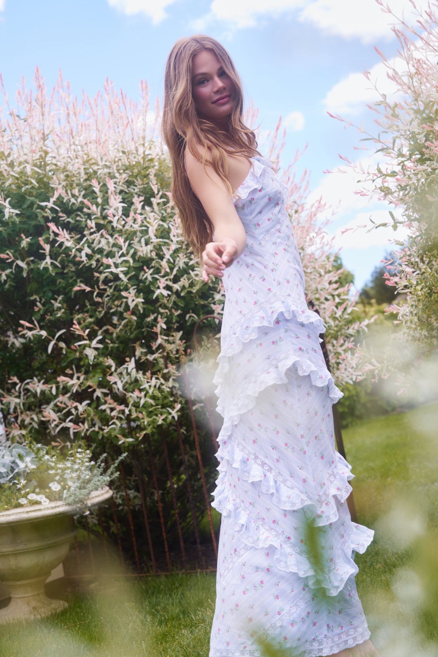 Nocelle Cotton Ruffle Maxi Dress - Image 2
