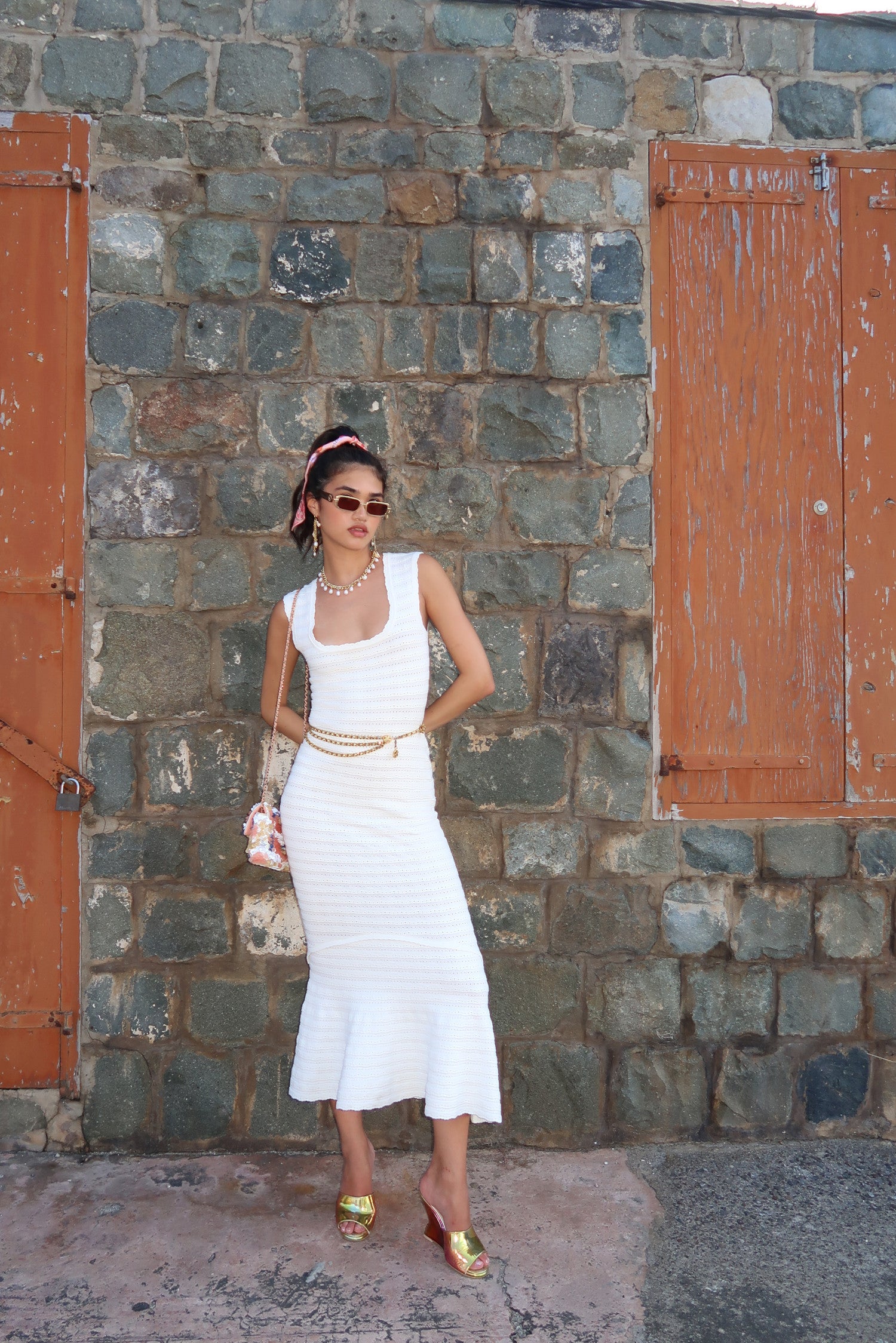 Leigh Pointelle Knit Midi Dress - Image 3