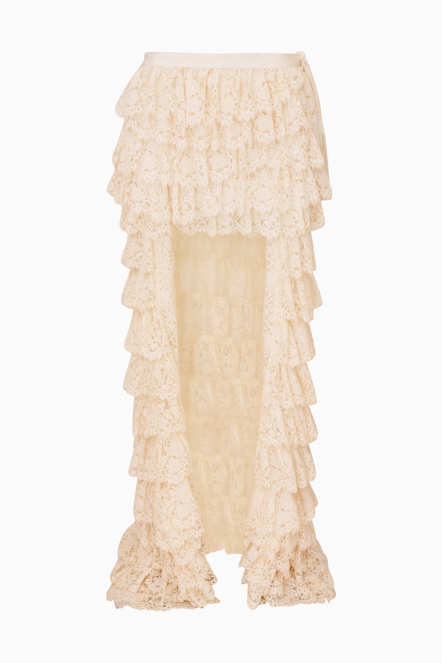Camilia Lace Ruffle High-Low Skirt - Image 8