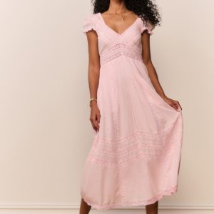 Suvi Heritage Midi Dress - PINK