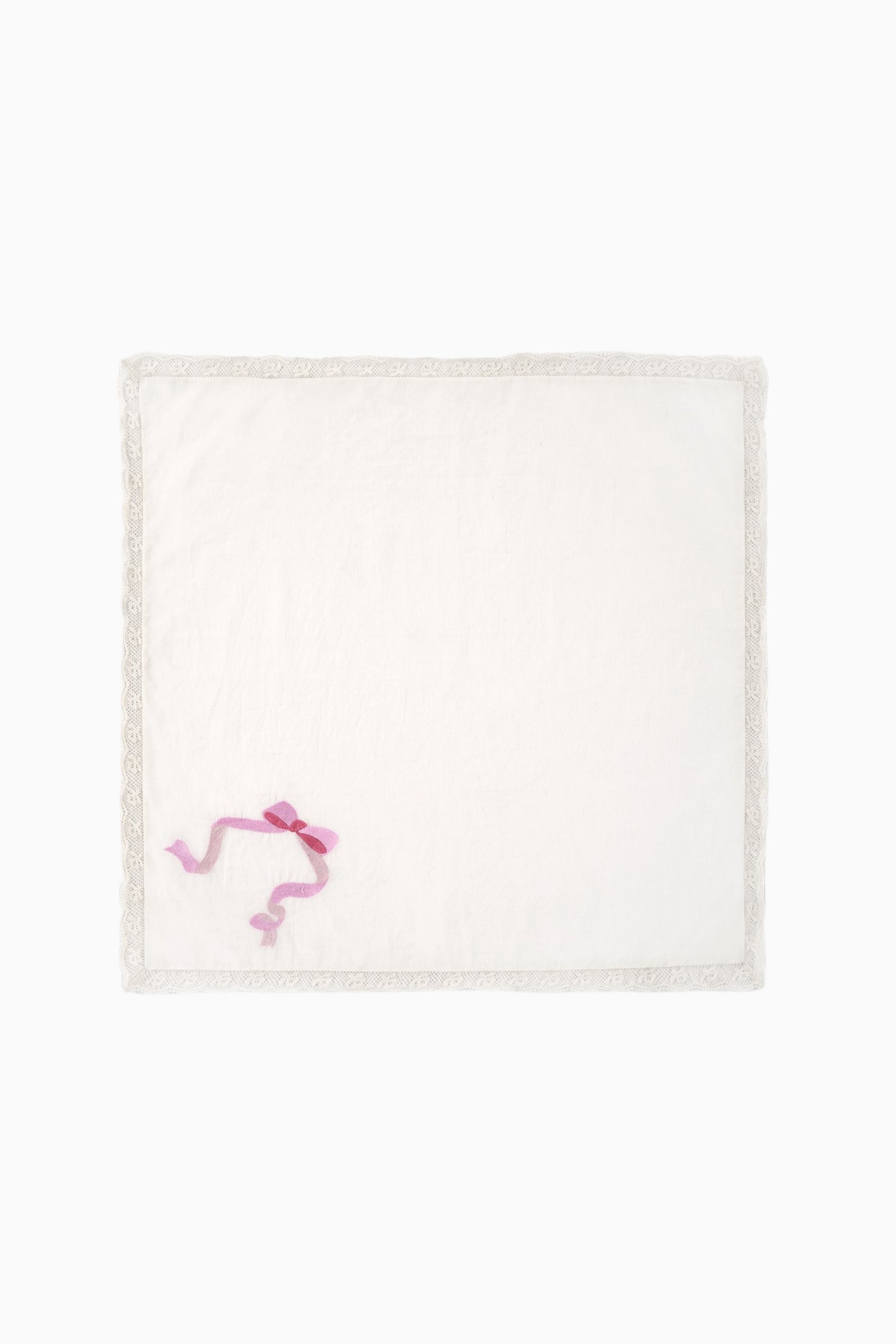 Embroidered Napkins - Set of 4 - PINK RIBBON - Image 3