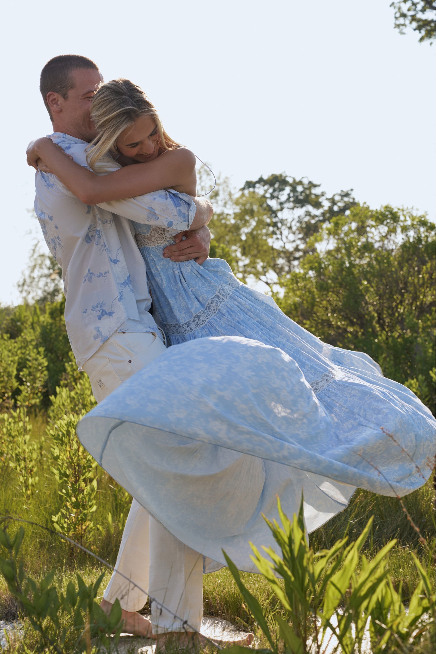 Hudley Cotton Unisex Shirt - WHISPER BLUE - Image 5