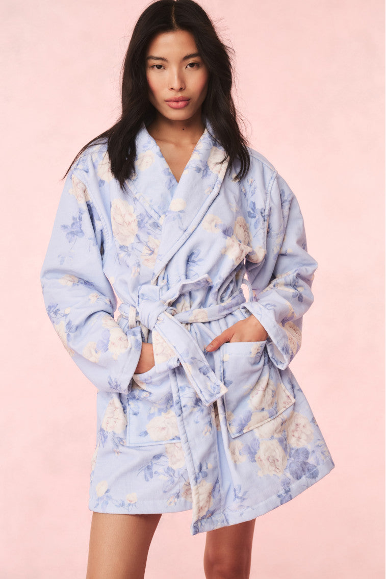 Indie Cotton Bath Robe - WHISPER BLUE - Image 2