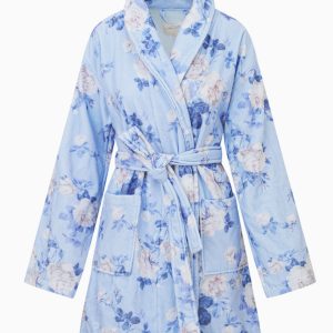 Indie Cotton Bath Robe - WHISPER BLUE