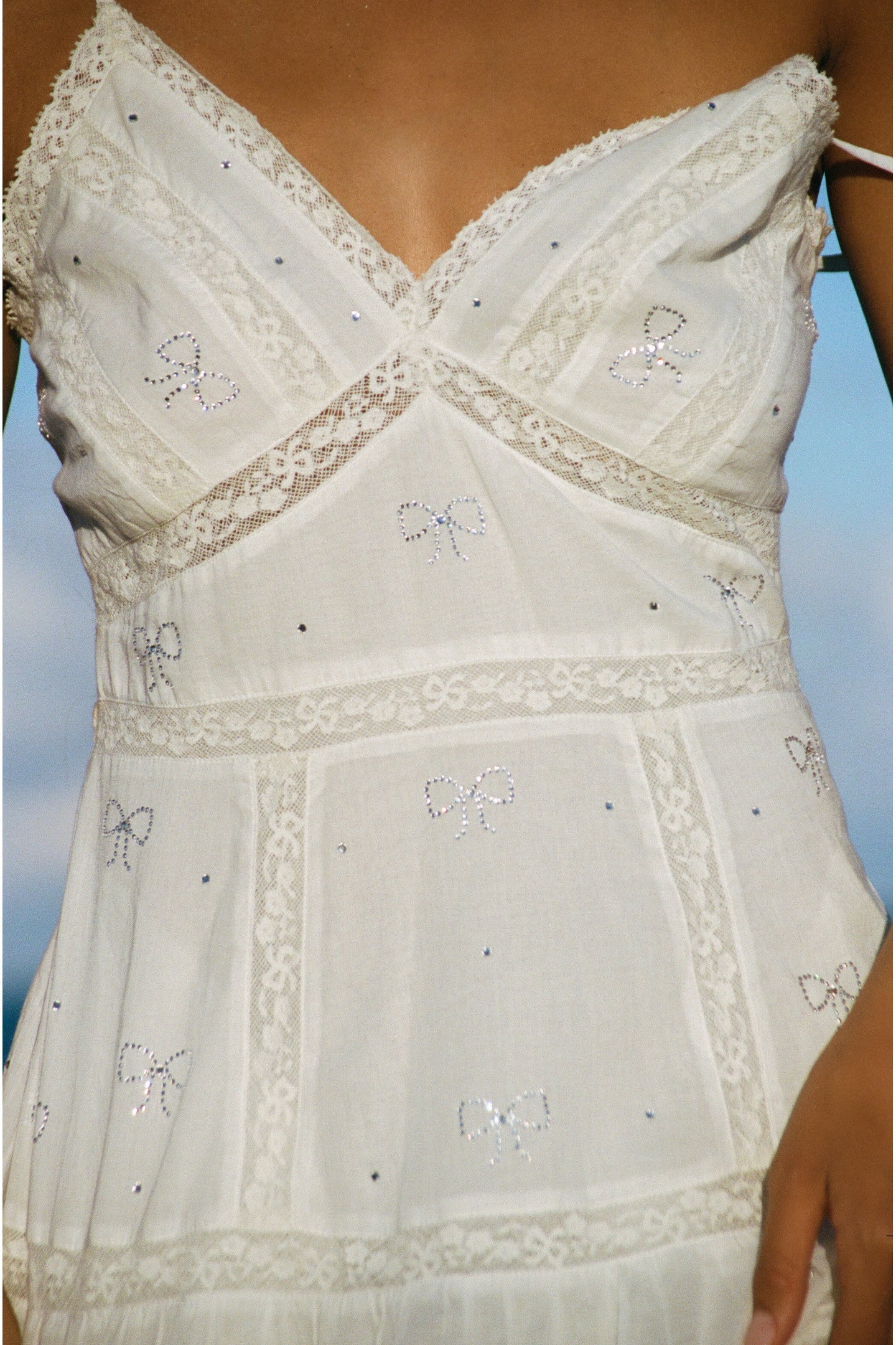 Solbina Crystal Bow Cotton Mini Dress - Image 8